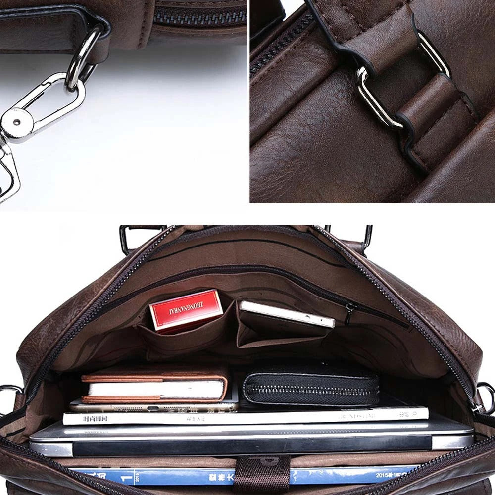 men's leather shoulder bag – view 5 – Aurum De London