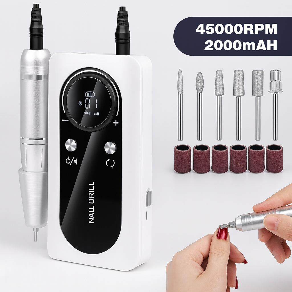rechargeable electric nail drill, 45,000 rpm – view 6 – Aurum De London