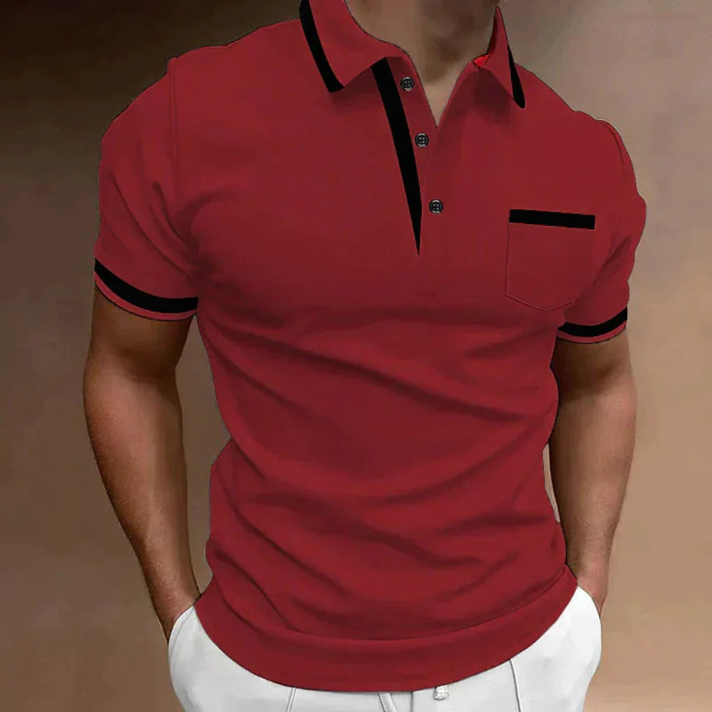 men's elegant cotton polo shirt – view 2 – Aurum De London