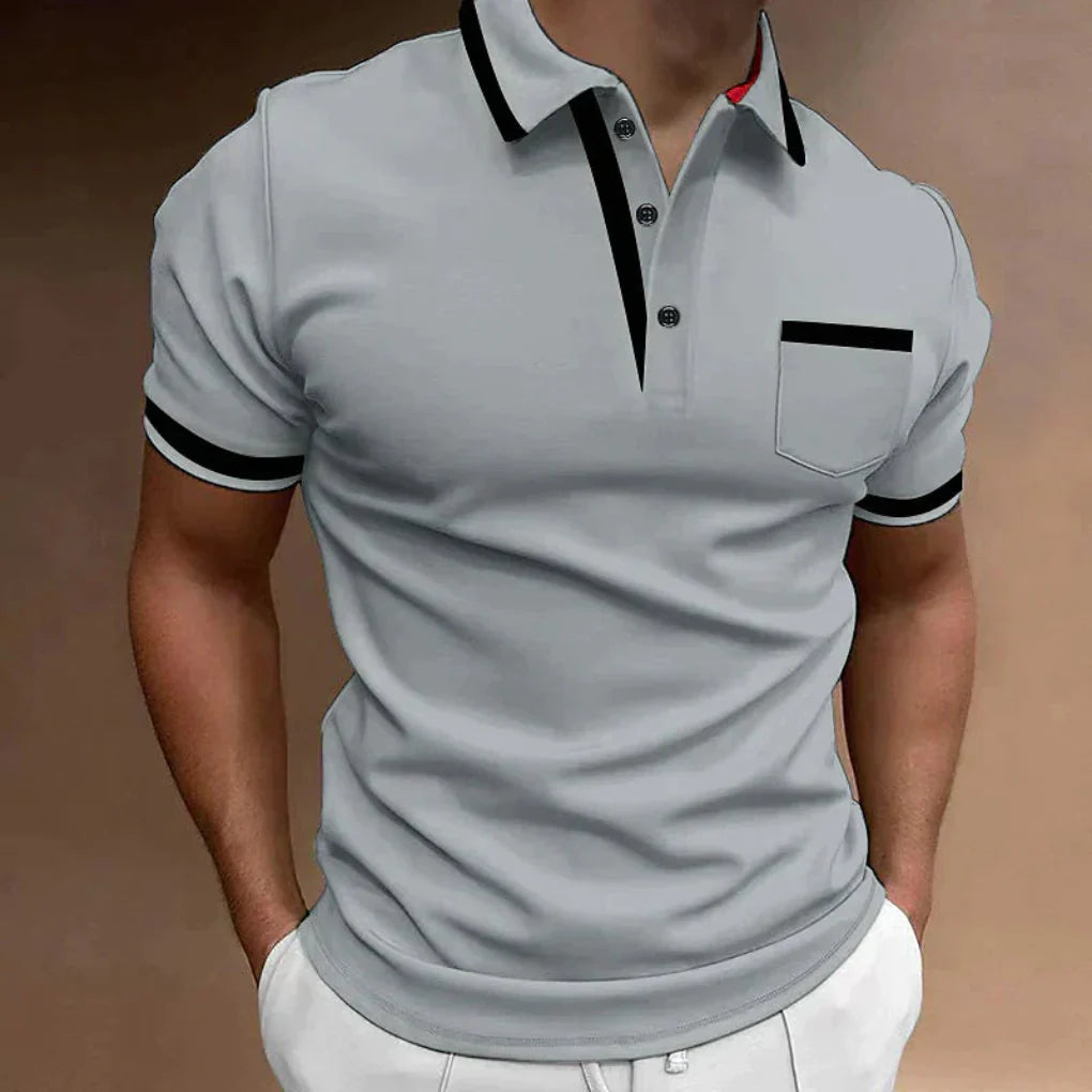men's elegant cotton polo shirt – view 3 – Aurum De London