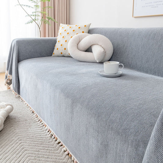 pet-friendly herringbone tassel sofa cover – Aurum De London