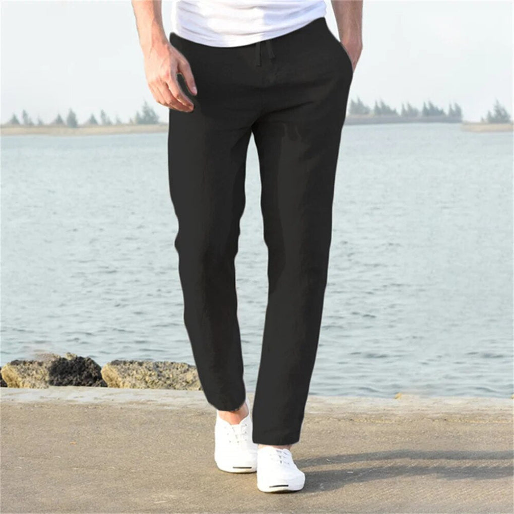 men's casual linen trousers – view 3 – Aurum De London