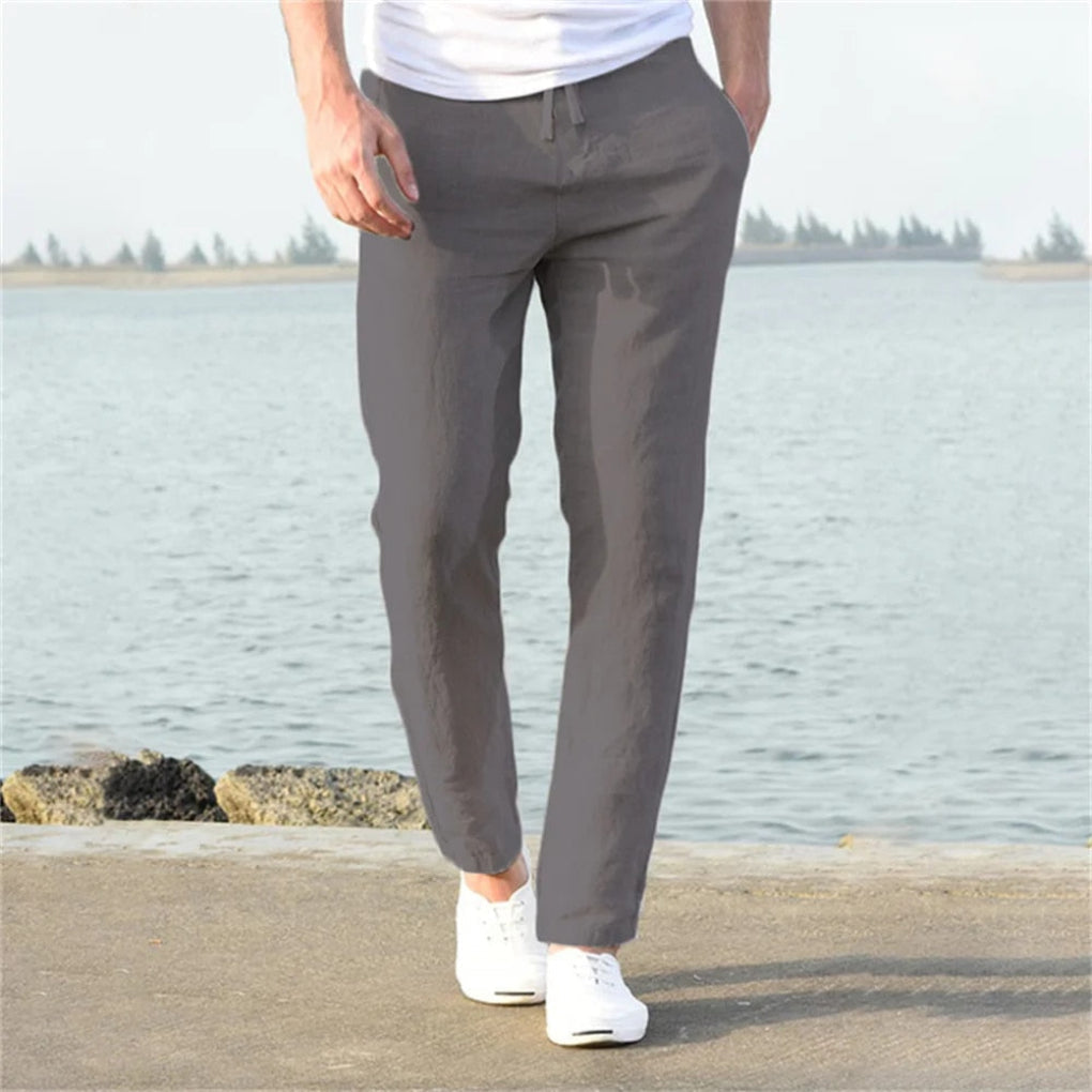 men's casual linen trousers – view 4 – Aurum De London