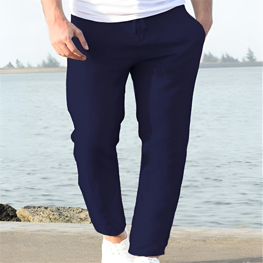 men's casual linen trousers – view 5 – Aurum De London