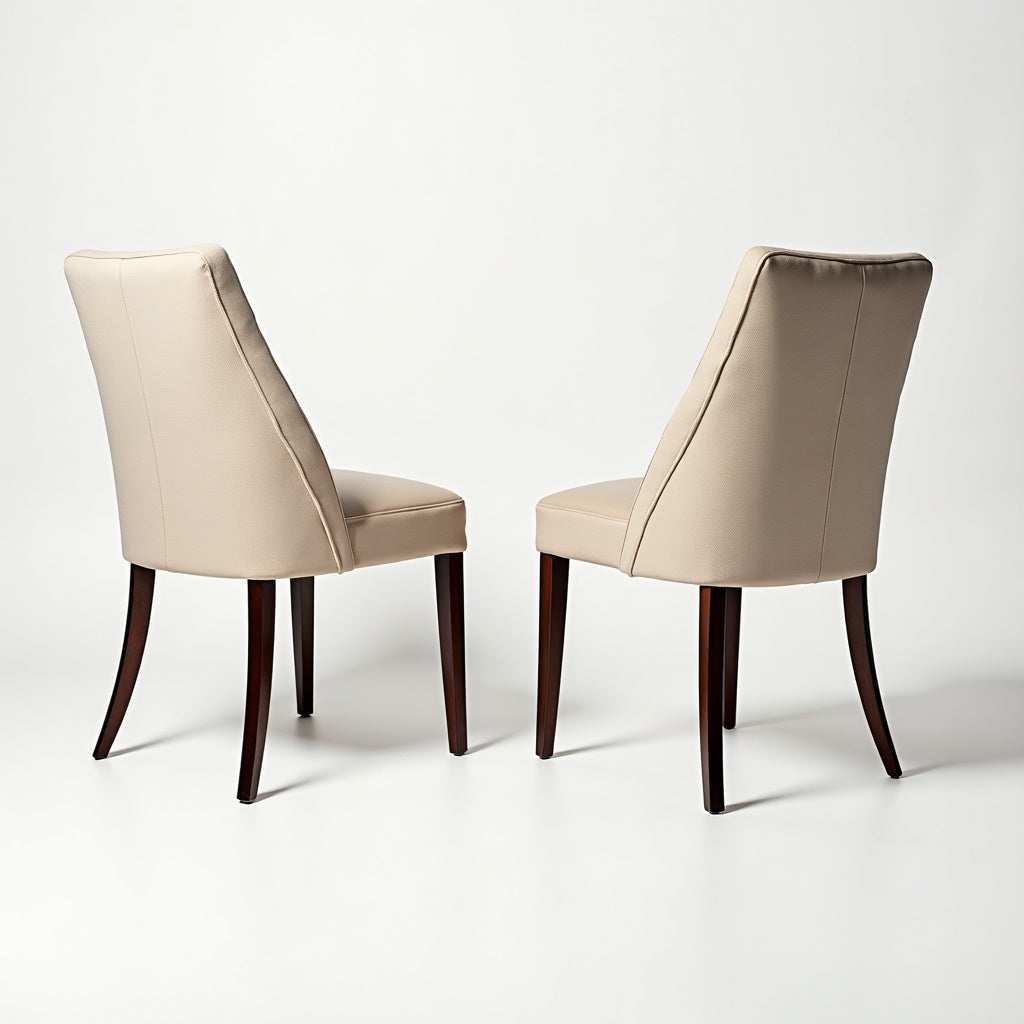 Calder Set of 2 Chenille Dining Chairs – Light Natural detail 2 – Aurum De London
