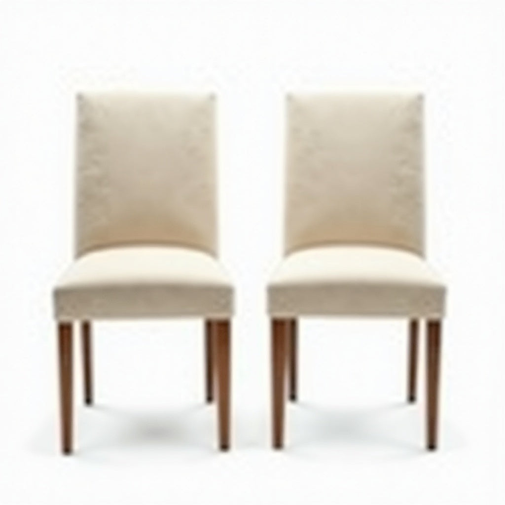 Calder Set of 2 Chenille Dining Chairs – Light Natural detail 4 – Aurum De London