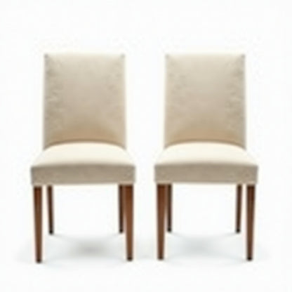 Calder Set of 2 Chenille Dining Chairs – Light Natural detail 4 – Aurum De London