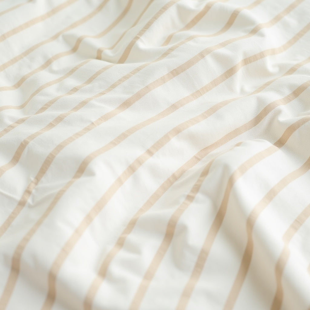 Elmsworth Yarn Dyed Stripe Duvet Cover Set – Natural detail 2 – Aurum De London
