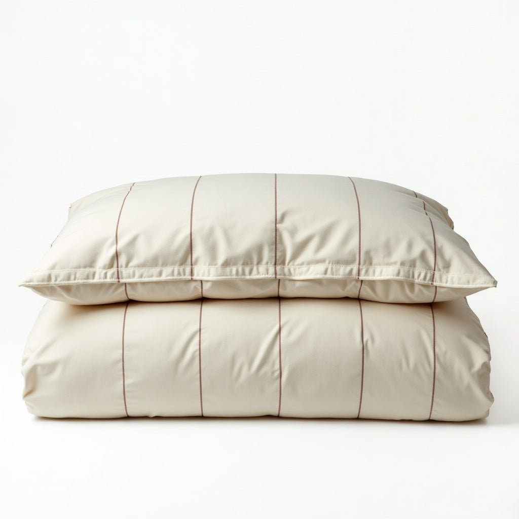 Elmsworth Yarn Dyed Stripe Duvet Cover Set – Natural detail 3 – Aurum De London