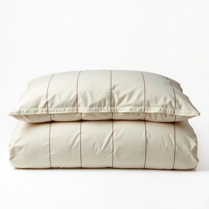 Elmsworth Yarn Dyed Stripe Duvet Cover Set – Natural detail 3 – Aurum De London