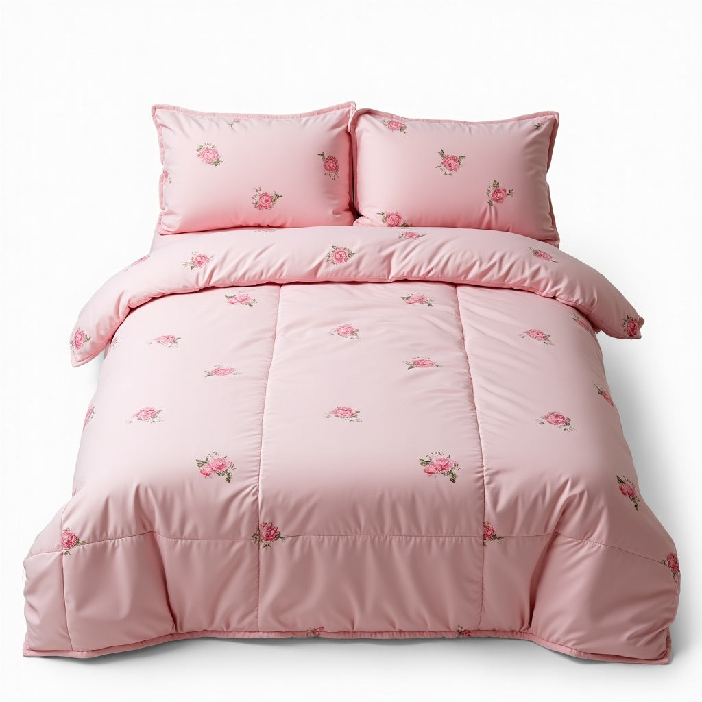 Fairholme Quilted Rose Cushion and Bedspread Set – Pink detail 4 – Aurum De London