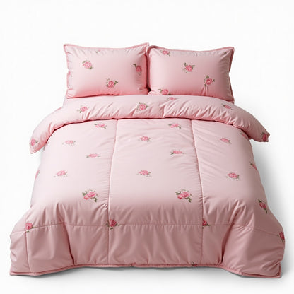 Fairholme Quilted Rose Cushion and Bedspread Set – Pink detail 4 – Aurum De London