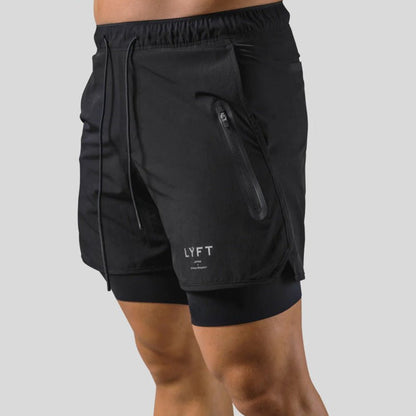 men's 2-in-1 compression sport and training shorts – view 2 – Aurum De London
