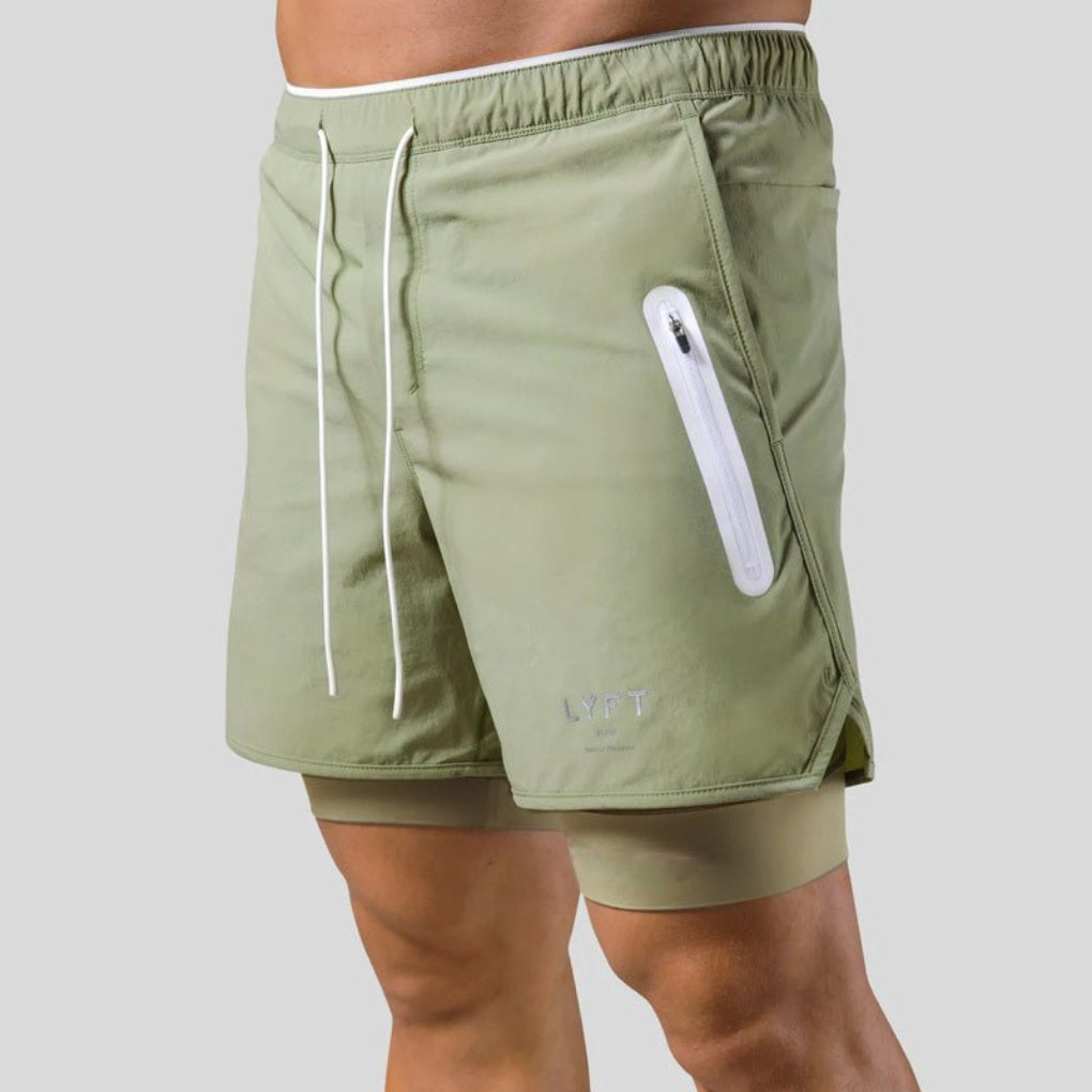 men's 2-in-1 compression sport and training shorts – view 3 – Aurum De London