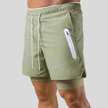 men's 2-in-1 compression sport and training shorts – view 3 – Aurum De London