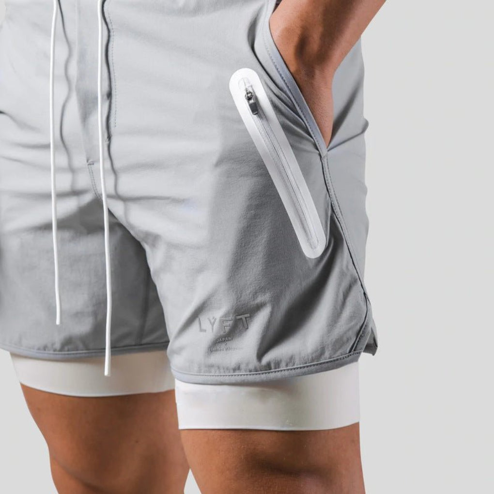 men's 2-in-1 compression sport and training shorts – view 4 – Aurum De London