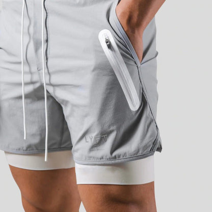 men's 2-in-1 compression sport and training shorts – view 4 – Aurum De London