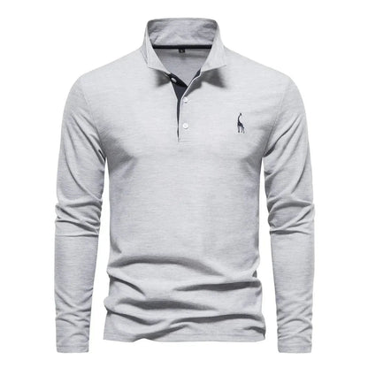 men's long-sleeve ribbed polo shirt – Aurum De London