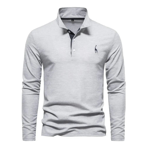 men's long-sleeve ribbed polo shirt – Aurum De London