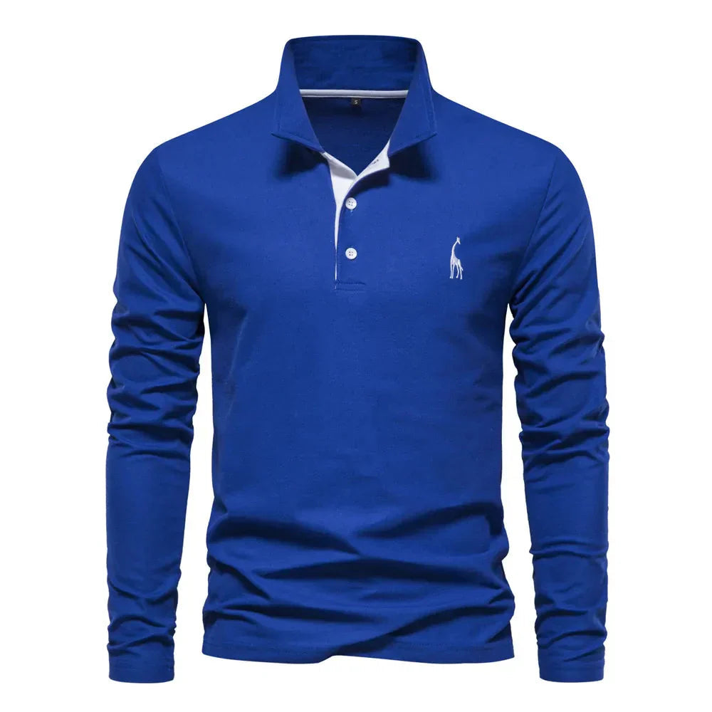 men's long-sleeve ribbed polo shirt – view 3 – Aurum De London