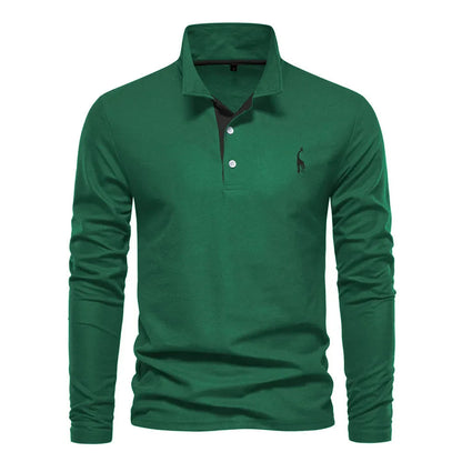 men's long-sleeve ribbed polo shirt – view 4 – Aurum De London