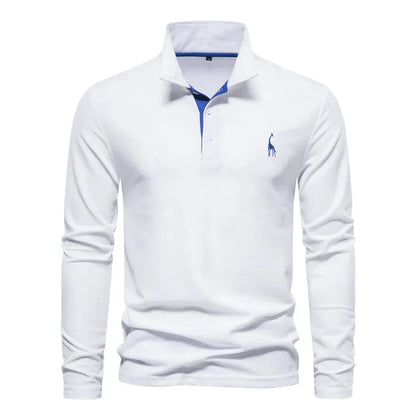 men's long-sleeve ribbed polo shirt – view 6 – Aurum De London