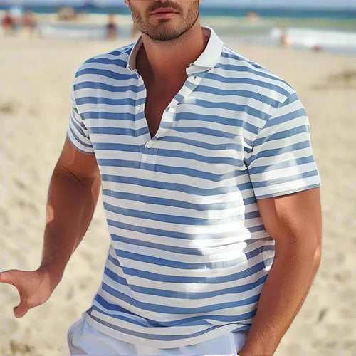 men's retro striped pique polo shirt – Aurum De London