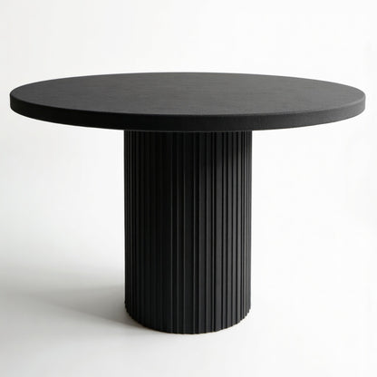 Pemberton Panelled Round Pedestal Dining Table – Black detail 2 – Aurum De London