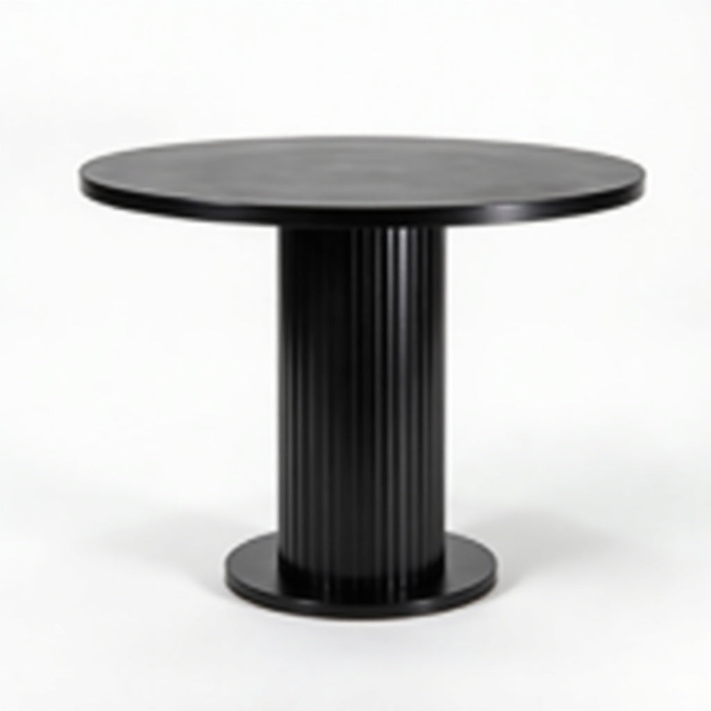 Pemberton Panelled Round Pedestal Dining Table – Black detail 3 – Aurum De London