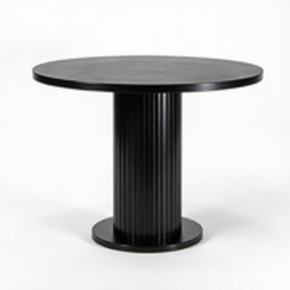 Pemberton Panelled Round Pedestal Dining Table – Black detail 3 – Aurum De London