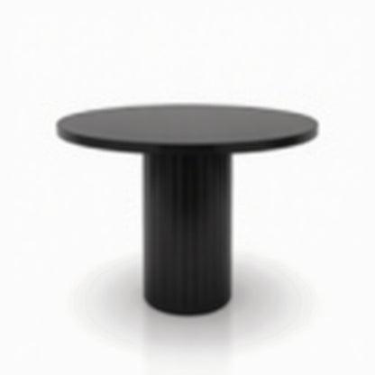 Pemberton Panelled Round Pedestal Dining Table – Black detail 4 – Aurum De London