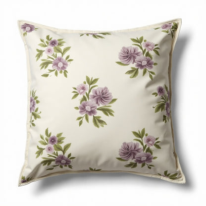 Pennington Box Pleat Cotton Cushion Cover – Purple and Green detail 3 – Aurum De London