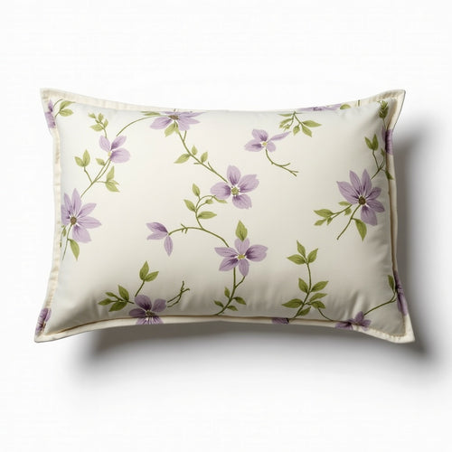 Pennington Box Pleat Cotton Sofa Cushion Cover – Purple and Green – Aurum De London