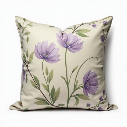 Pennington Box Pleat Cotton Sofa Cushion Cover – Purple and Green detail 3 – Aurum De London